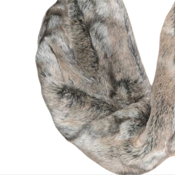 Cozy and Soft Elegant Faux Fur Infinity Scarf - Brown Tan Black Grey - Picture 2 of 5